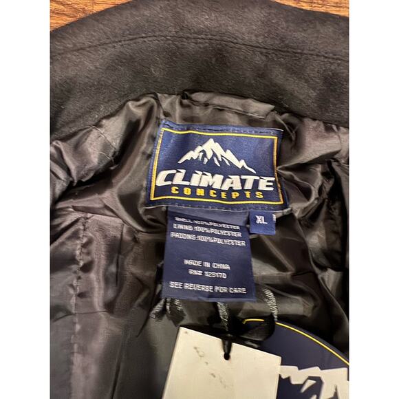 New Climate Concepts Pea Coat Adult Extra Large Black Warm Hiking Outdoor Men - Picture 4 of 9